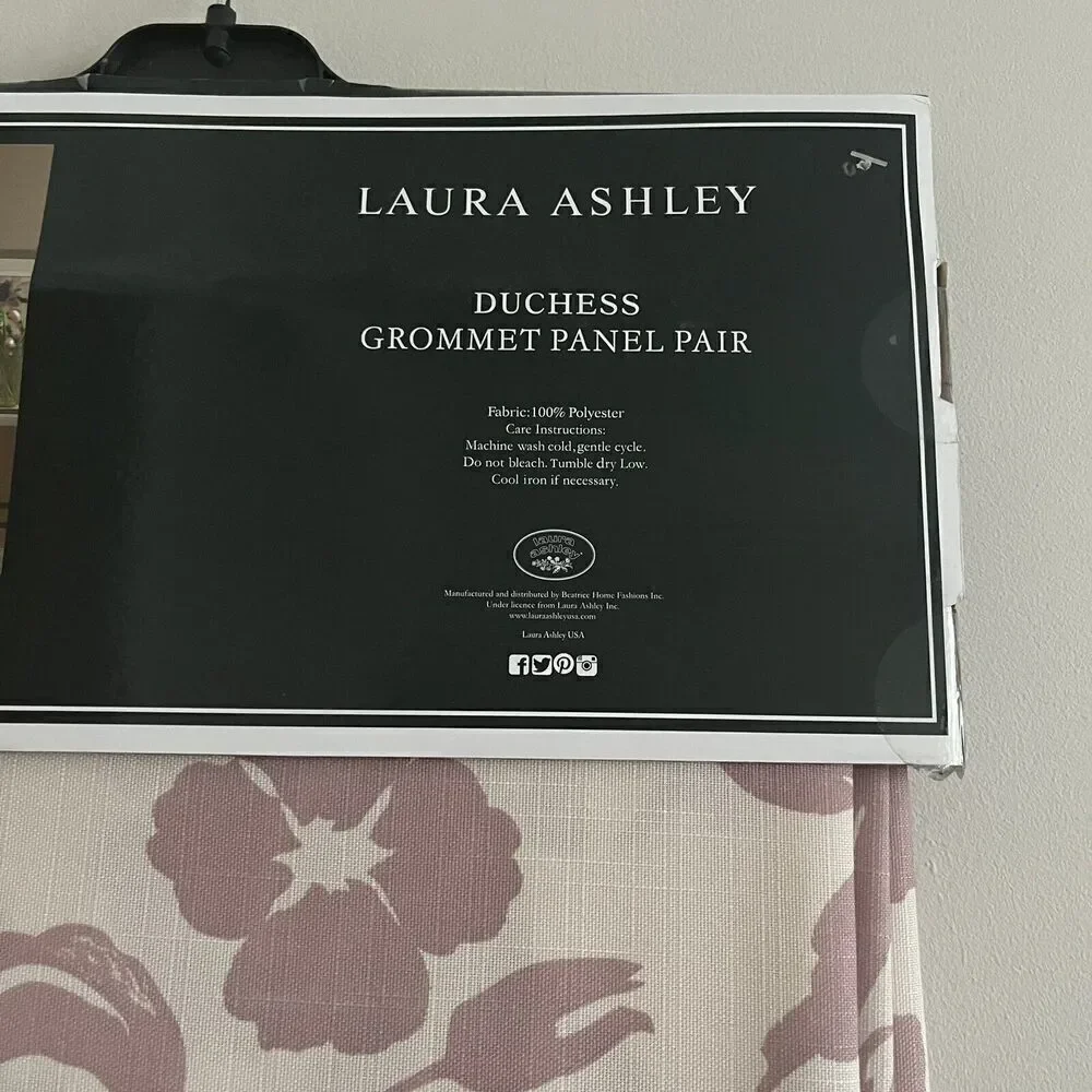 Laura Ashley floral Window Panels Set 40x84 Drapes new